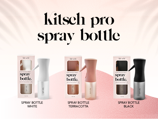 Kitsch Continuous Spray Bottle for Hair – Fine Mist Water Mister & Water Spray Bottle – Recycled Hair Spray Bottle – Spray Bottles for Cleaning, Styling, Plants & More – Terracotta, 150ml