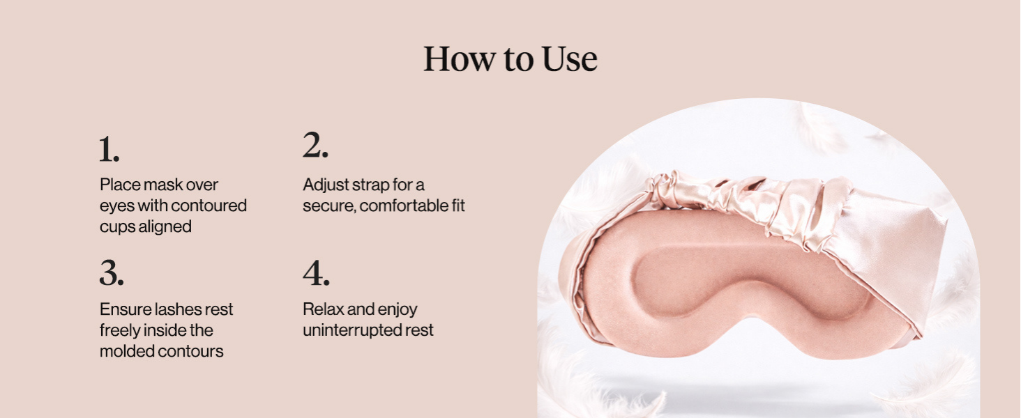 Kitsch Contour Pillow Eye Mask &ndash; Softer Than Silk Eye Masks for Sleep, Blindfold Sleep Masks for Women & Men, No Eye Pressure, Lightweight, Eye Care, Travel Essentials - Blush