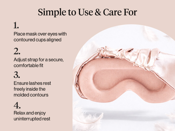 Kitsch Contour Pillow Eye Mask &ndash; Softer Than Silk Eye Masks for Sleep, Blindfold Sleep Masks for Women & Men, No Eye Pressure, Lightweight, Eye Care, Travel Essentials - Blush