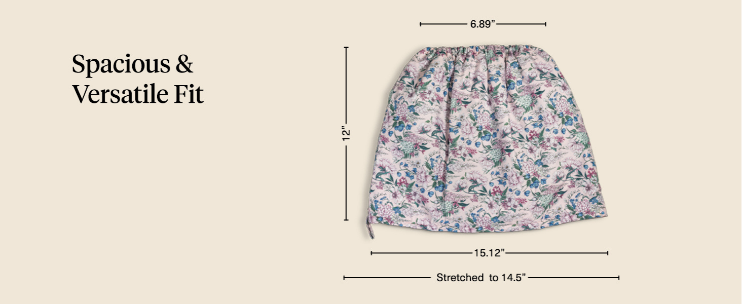 Bridgerton x Kitsch Satin-Lined Flexi Shower Caps for Women Reusable Waterproof - Large Wide Shower Cap for Women & Men, Adjustable, Stylish Hair Cap for Showers, For Long & Short Hair - Wisteria