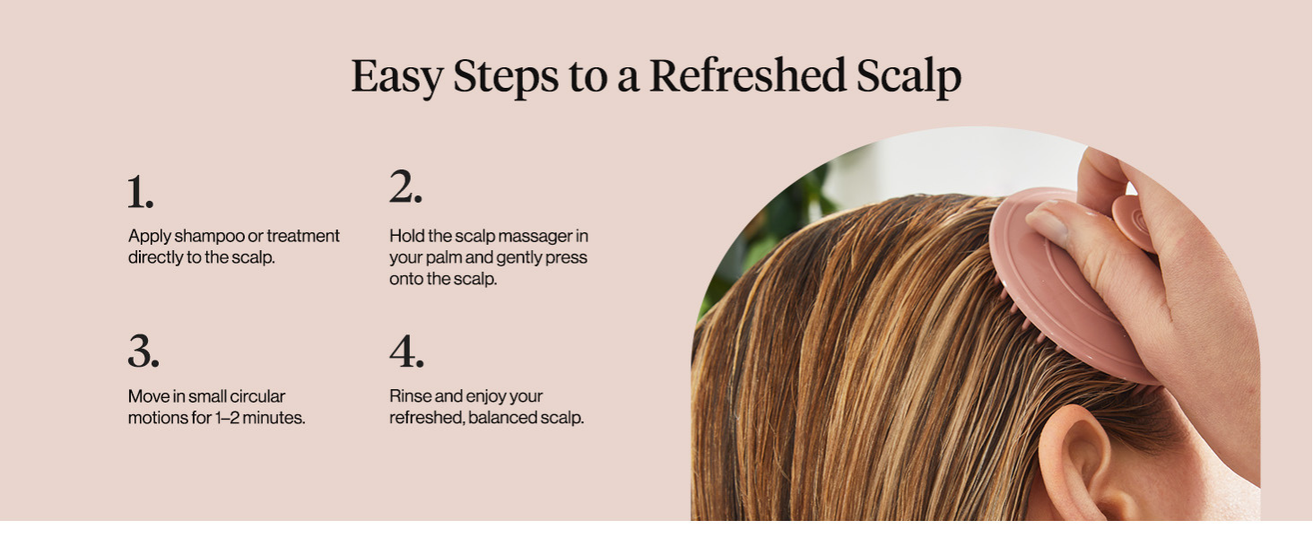 Kitsch Scalp Massager for Hair Care - Scalp Scrubber, Shampoo Brush & Exfoliator for Scalps- Hair Scrubber for Relaxing Bath - Terracotta