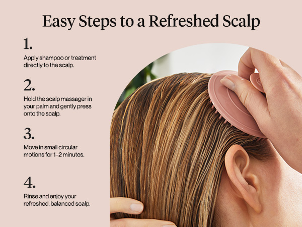 Kitsch Scalp Massager for Hair Care - Scalp Scrubber, Shampoo Brush & Exfoliator for Scalps- Hair Scrubber for Relaxing Bath - Terracotta