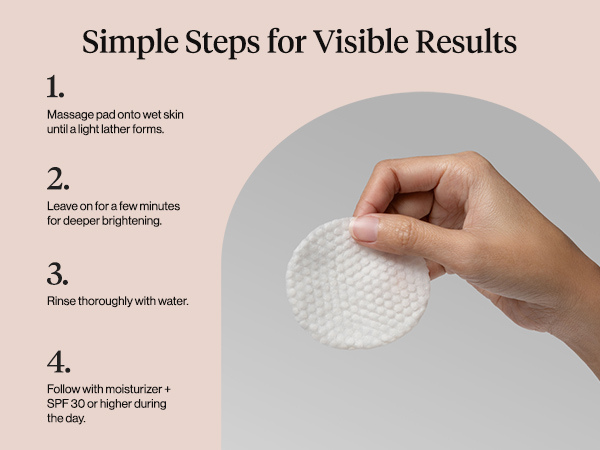 Kitsch Kojic Acid Cleansing Pads with Turmeric & Cica to Smooth, Refresh & Even Tone Skin Care &ndash; Exfoliating & Brightening Pre-Soaked Cotton Pads for Face and Body &ndash; 50 count