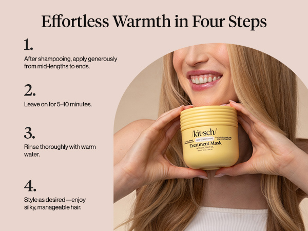 Kitsch Deep Conditioning Hair Mask &ndash; Moisturizing Hair Mask for Damaged Hair with Coconut Oil &ndash; Hydrating, Strengthening & Frizz-Reducing Hair Care Treatment for Curly, Coily & All Hair Types - 295 mL