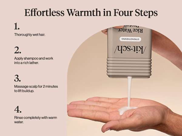 Kitsch Strengthening Rice Water Protein Shampoo for Men & Women &ndash; Hair Growth Shampoo & Volumizing Hair Care for Thin, Fine & Damaged Hair &ndash; Paraben, Phthalates & Silicone Free