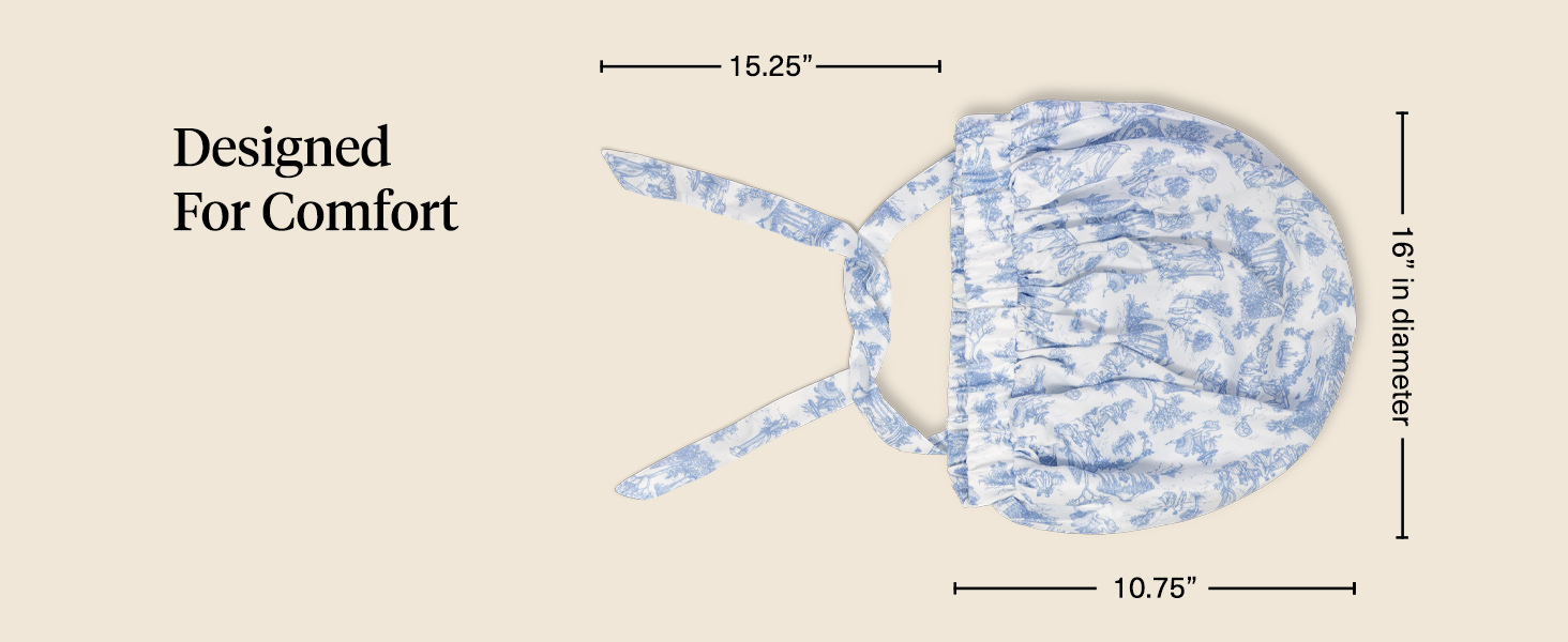 Kitsch x Bridgerton Satin Bonnet for Sleeping - Softer Than Silk Bonnet For Sleeping Women - Secure Fit, Adjustable, Night Cap For Curly & Textured Hair - Prevents Breakage & Tangles - Garden Toile