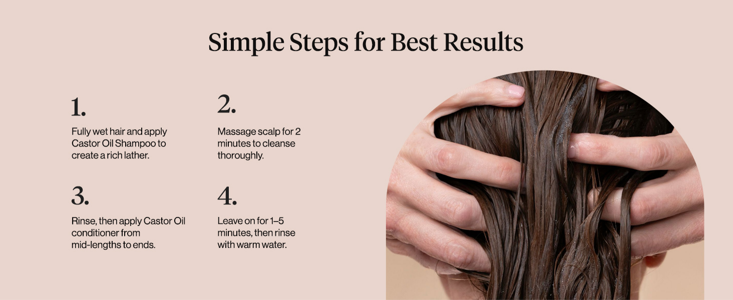 Kitsch Smoothing Castor Oil Liquid Shampoo &ndash; Nourishing Hair Shampoo for Men and Women &ndash; Smooths Dry, Damaged & Frizzy Hair &ndash; Clean, Bio-Based, Color-Safe Hair Care, Made in USA