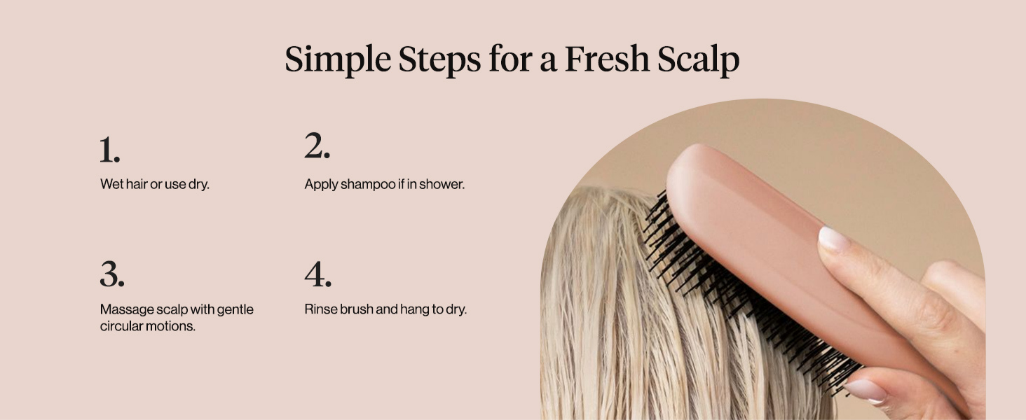 Kitsch Scalp Renewal Brush - Exfoliating & Scalp Massager for Hair Growth, Gentle Head Massage Brush to Remove Buildup, Boost Circulation & Relaxing Head Scrubber for Washing Hair - Terracotta