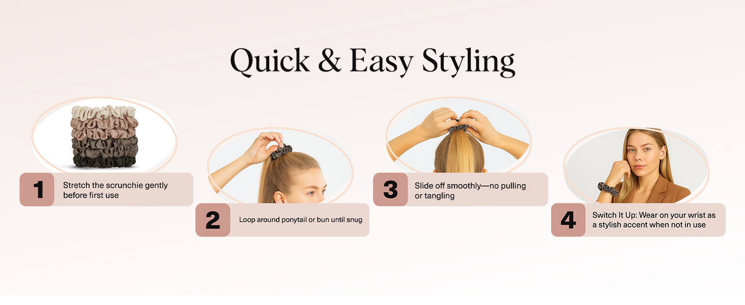 Kitsch Ultra-Petite Satin Scrunchies for Women - No Crease, Frizz-Free Sleep | Softer Than Silk Scrunchies Gentle On Hair Scrunchies for All Hair Types | Stylish Hair Accessories - Eucalyptus, 6pcs