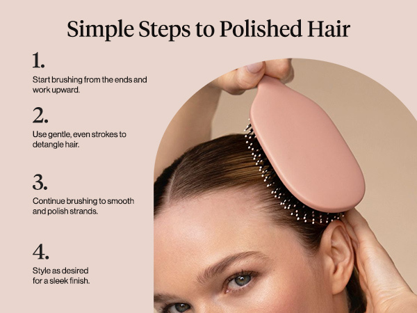 Kitsch Smooth & Polish Brush &ndash; Dual Bristle Detangler Brush, Shine & Frizz Control &ndash; Vegan Boar & Nylon Hair Brush with Cushioned Pad for Scalp Massage &ndash; Hair Care Tool for All Hair Types - Terracotta