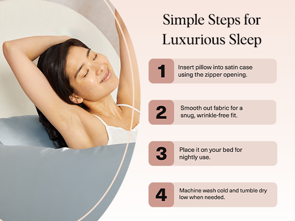 Kitsch Satin Pillowcase with Zipper for Hair & Skin - Softer Than Silk Pillow Cases, Smooth Cooling Satin Pillow Case, Wrinkle-Free, Machine Washable - Pillow Cases Standard Size (66x48 cm) - Haze Blue