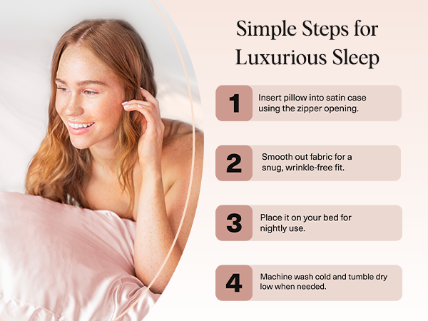 Kitsch Satin Pillowcase with Zipper for Hair & Skin - Softer Than Silk Pillow Cases, Smooth Cooling Satin Pillow Case, Wrinkle-Free, Machine Washable - Pillow Cases Standard Size (66x48 cm) - Blush