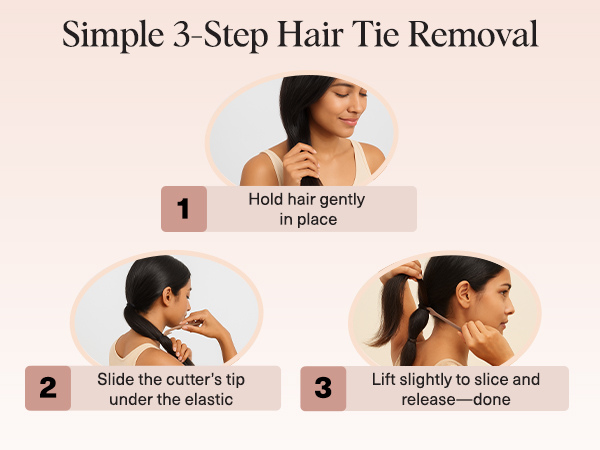 Kitsch Elastic Hair Tie Cutter Tool &ndash; Gentle, No Pull For Easy Elastic Bands For Hair Removal | Hair Rubber Bands Cutter | Ideal Gifts for Women &ndash; Multicolor, 3pc Set