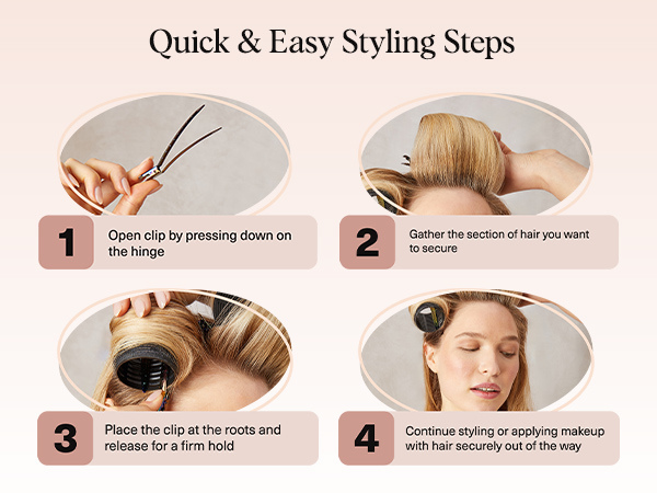 Kitsch Professional Alligator Clips for Hair Styling &ndash; 3.5" Aluminum Hair Sectioning Clips for Salon & Makeup Application | Ideal Gifts for Women &ndash; Rose Gold, 6 Pcs