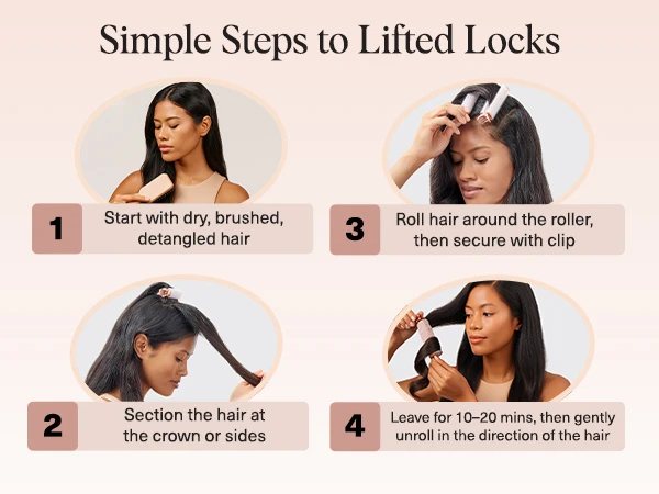 Kitsch Volumizing Hair Clips for Women - Hair Rollers for Volume & Curls - Volumizing Hair Products, Hair Roller Clips for Effortless Curls That Last - 2pc, Terracotta