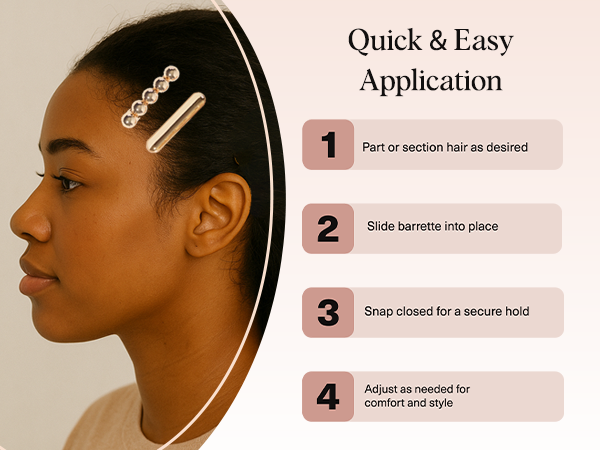 Kitsch Gold Hair Barrettes For Women - Stylish, Durable & Elegant Metal Hair Clips for Everyday or Special Occasions - Cloud & Bubble Design | Ideal Gifts for Women 2pc Set