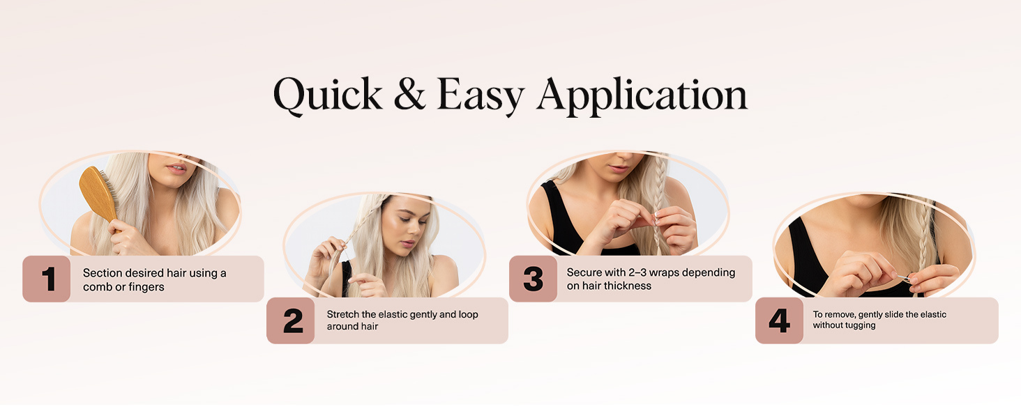 Kitsch Hair Ties No Damage for Kids, Teens and Women - Rubber Bands for Hair Styling | No Snag Hair Elastics | Daily Hair Accessories | Ideal Gifts for Women - 100pcs (Black)