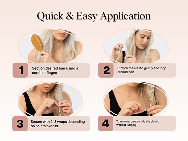 Kitsch Hair Ties No Damage for Kids, Teens and Women - Rubber Bands for Hair Styling | No Snag Hair Elastics | Daily Hair Accessories | Ideal Gifts for Women - 100pcs (Black)