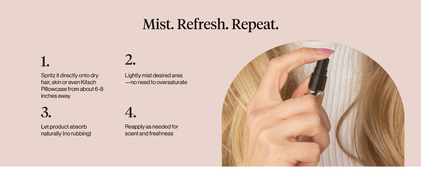 Kitsch Hair Perfume for Women- Trio Set | Deodorizing & Patented Odor-Eliminating Technology Hair Spray & Body Mist- Freshen Hair, Body & Pillows - Tula Rose, Beachy Gelato & Coastal Sorbet- 3 x 10mL