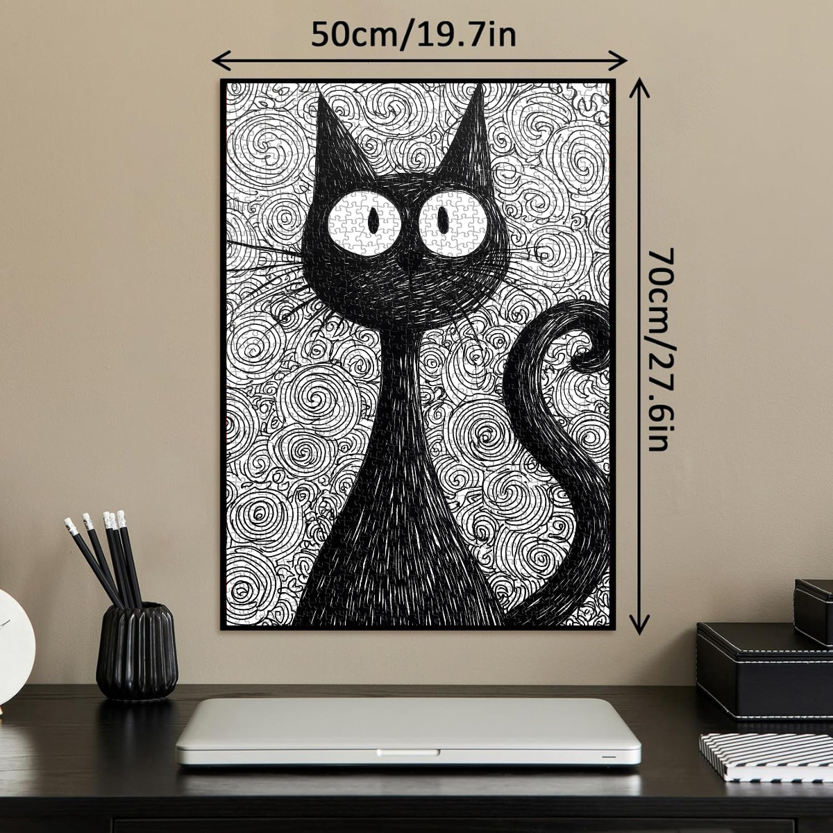 Whimsical Ink Cat Jigsaw Puzzle 1000 Pieces