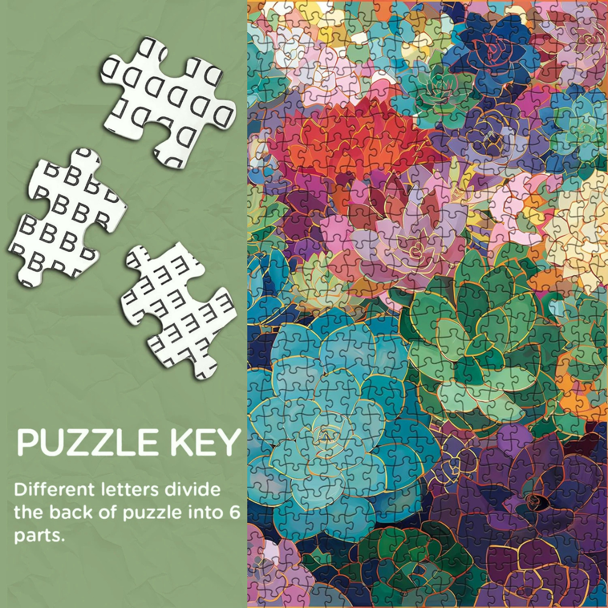 Succulent Mosaic Jigsaw Puzzle 1000 Pieces