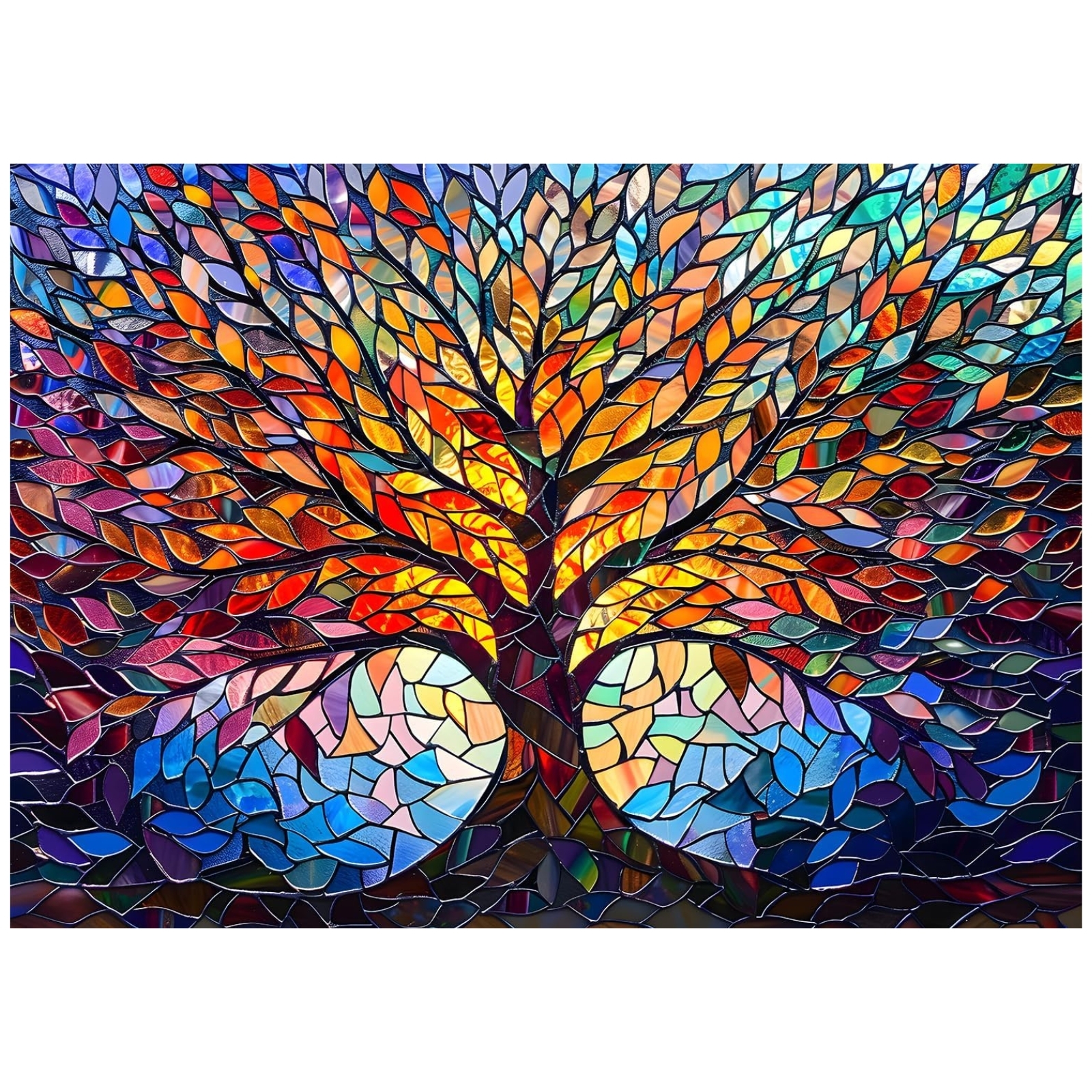 Mosaic Tree of Life 1000 Piece Jigsaw Puzzle for Adults