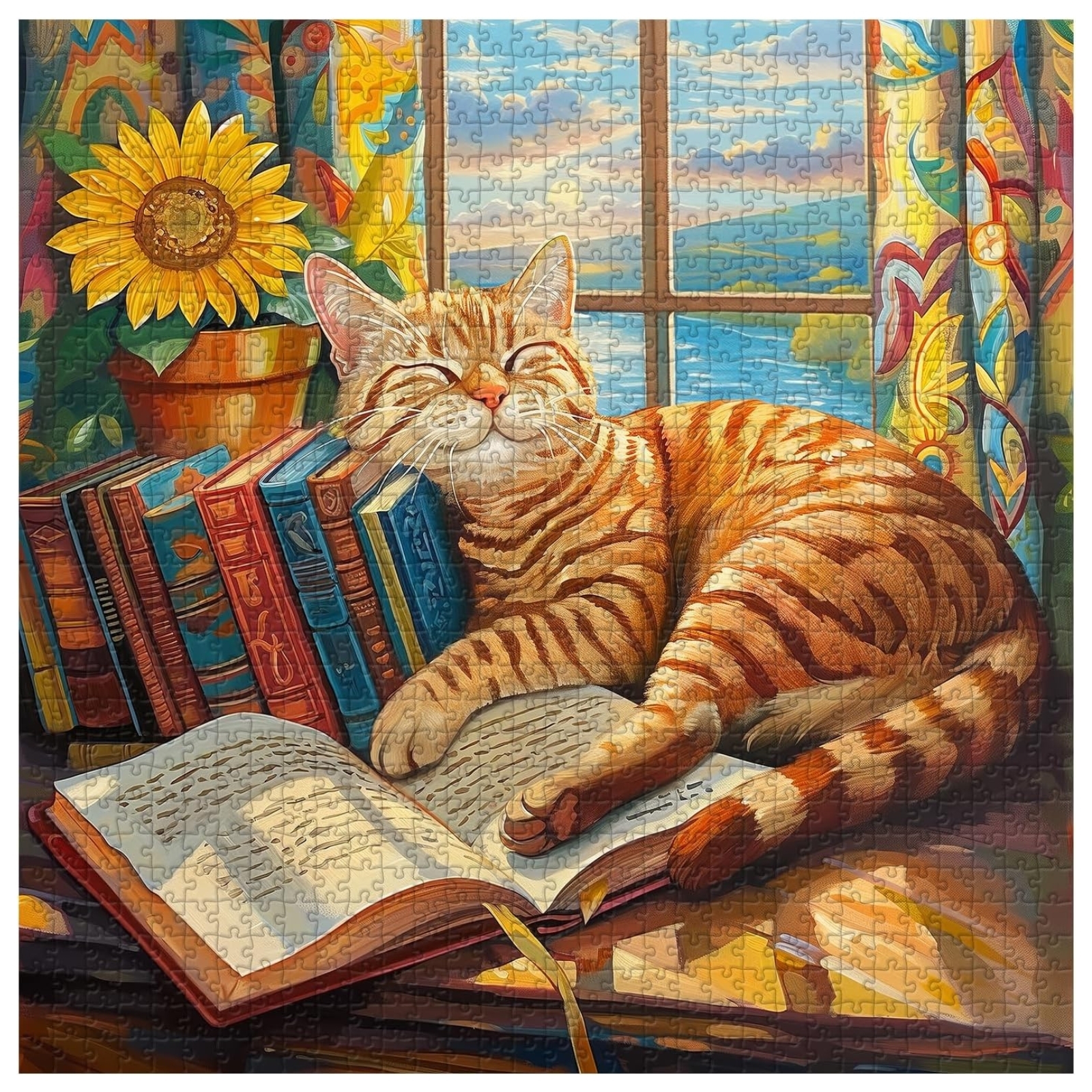 Sleeping Cat 1000 Piece Jigsaw Puzzle for Adults
