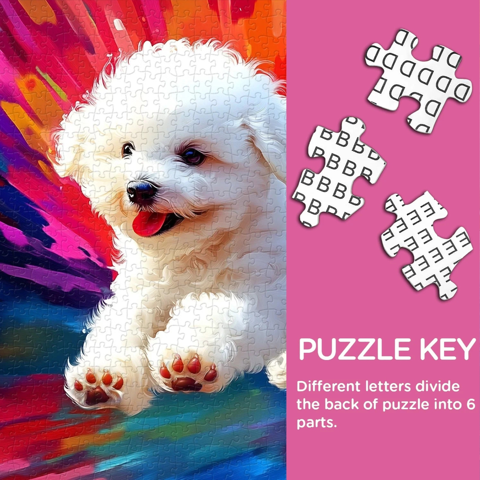 White Puppy Joy 1000 Piece Jigsaw Puzzle for Adults