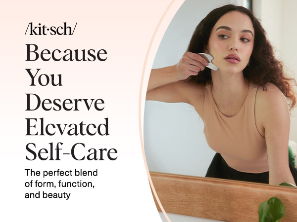 Kitsch Stainless Steel Gua Sha Facial Tools - Guasha Tool for Face, Face Sculpting Tool, Jawline Shaper, Double Chin Reducer, Body Gua Sha Tools, Lymphatic Drainage Massager, Facial Skin Care - Silver