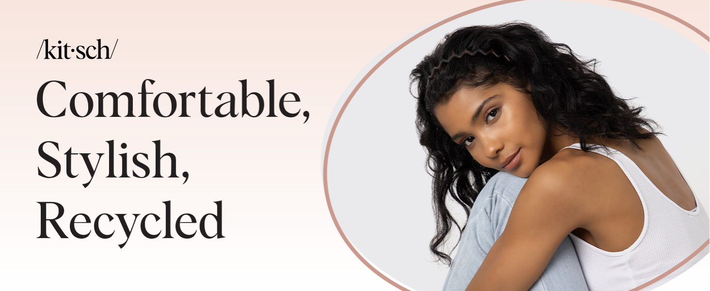 Kitsch Zig Zag Headbands for Women Non Slip – Fashion Accessories for Slicked Back Styles - Comfortable Comb Headband with Teeth | Ideal Gifts for Women - Tortoise & Black Headband - 2 pcs