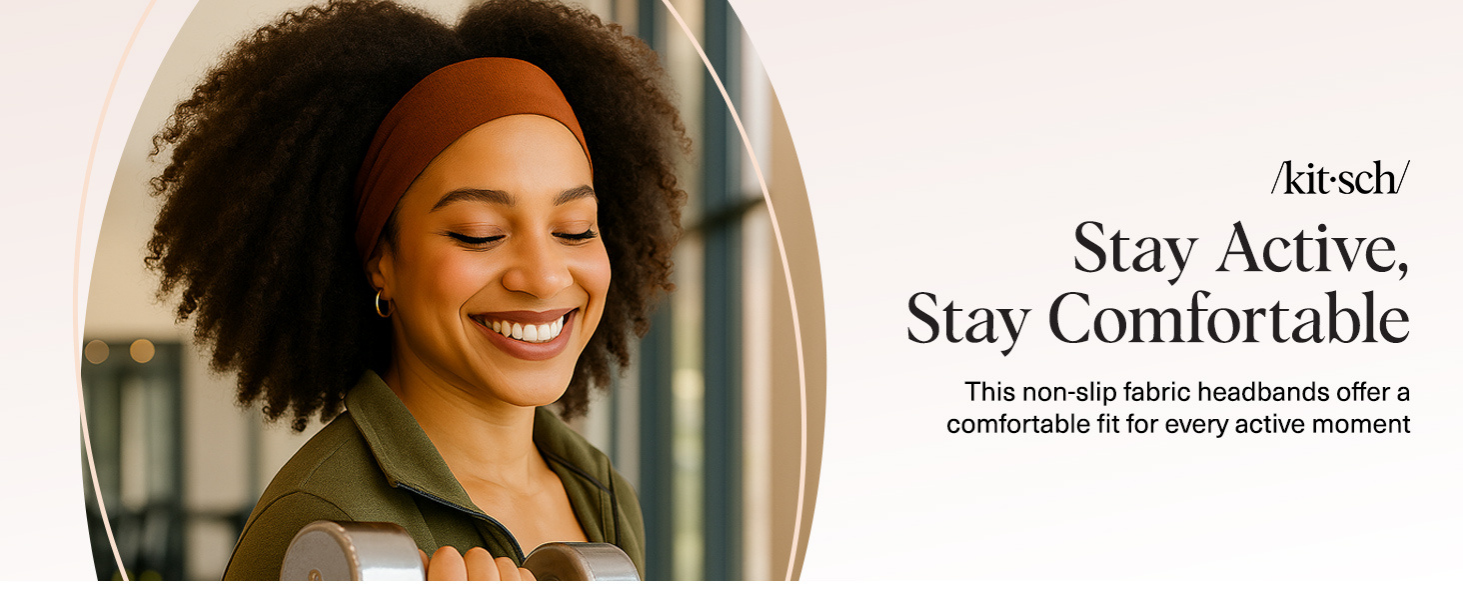 Kitsch Headbands for Women Non Slip - Running Headbands for Girls, Ideal for Working Out, Yoga, Gym, or Lounging | Stretchy Head Bands | Fashion Hair Accessories - Sedona, 3pcs