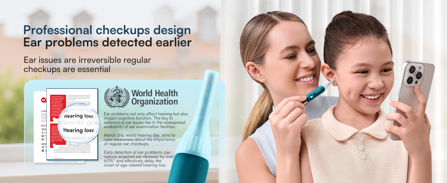 Bebird Earsight Ultra Ear Wax Removal Tool Camera, Ear Cleaner with Flexible Ear Camera Otoscope, Painless Visual Ear Pick Tweezers, Visual Scope Earwax Cleaning Dropper, Ear Cleaning Kit for Family