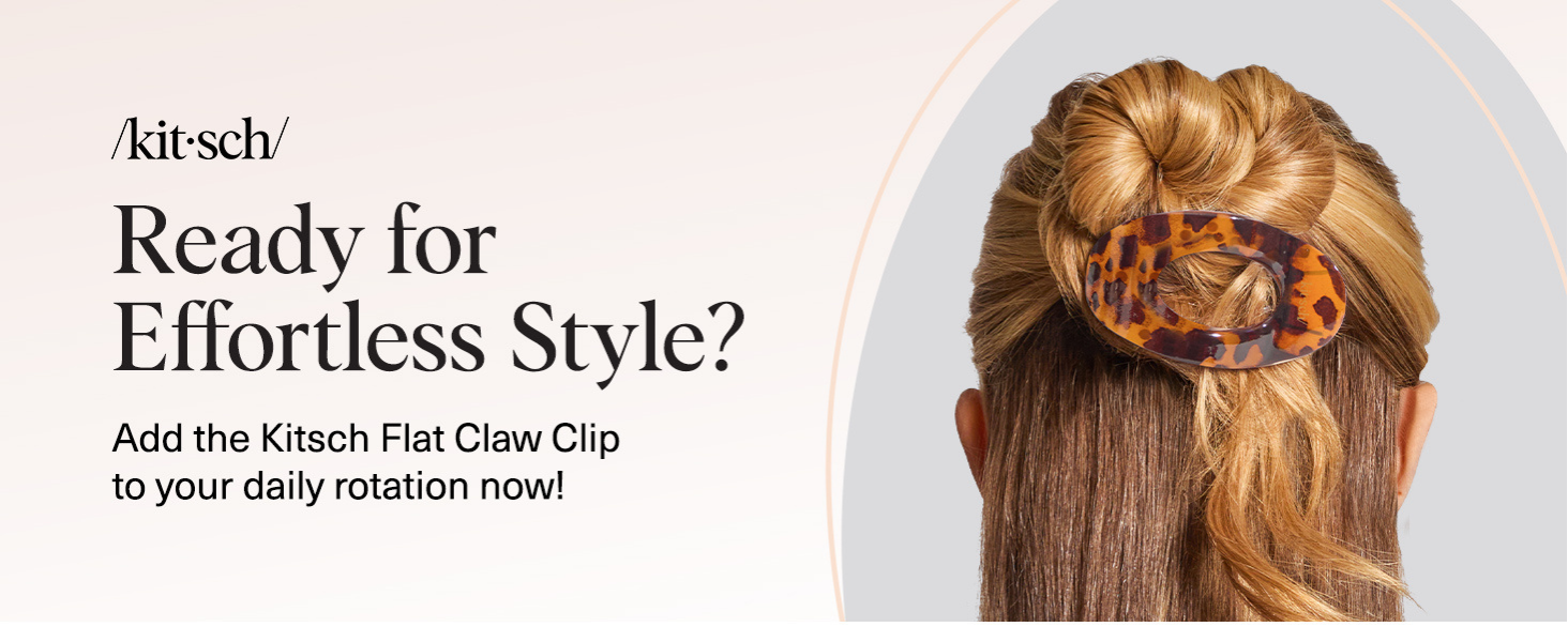 Kitsch Small Flat Claw Clips for Women - Stylish Flat Hair Clips, Strong Hold for Thick & Fine Hair | Non-Slip for Secure, Comfortable All-Day Wear | Ideal Gifts for Women -Tortoise Design