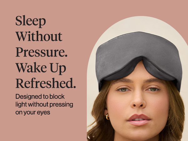 Kitsch Contour Pillow Eye Mask – Softer Than Silk Eye Masks for Sleep, Blindfold Sleep Masks for Women & Men, No Eye Pressure, Lightweight, Eye Care, Travel Essentials - Charcoal