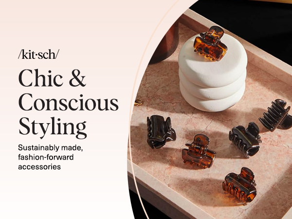 Kitsch Small Hair Clips for Women - Stays In Place Without Pulling or Snagging | Durable Plastic, Sturdy Small Claw Clips | Ideal Gifts for Women - Black & Tortoise, 6 Pcs