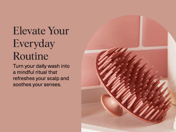 Kitsch Scalp Massager for Hair Care - Scalp Scrubber, Shampoo Brush & Exfoliator for Scalps- Hair Scrubber for Relaxing Bath - Terracotta