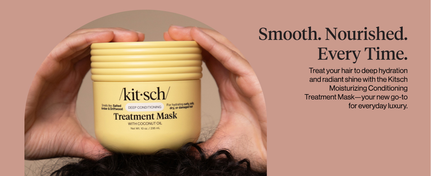 Kitsch Deep Conditioning Hair Mask &ndash; Moisturizing Hair Mask for Damaged Hair with Coconut Oil &ndash; Hydrating, Strengthening & Frizz-Reducing Hair Care Treatment for Curly, Coily & All Hair Types - 295 mL