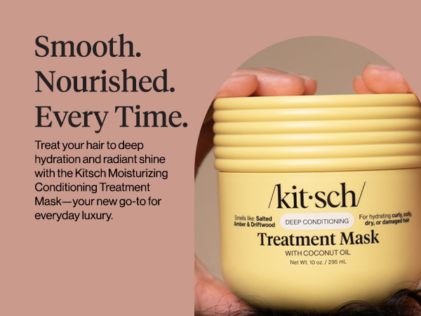 Kitsch Deep Conditioning Hair Mask &ndash; Moisturizing Hair Mask for Damaged Hair with Coconut Oil &ndash; Hydrating, Strengthening & Frizz-Reducing Hair Care Treatment for Curly, Coily & All Hair Types - 295 mL