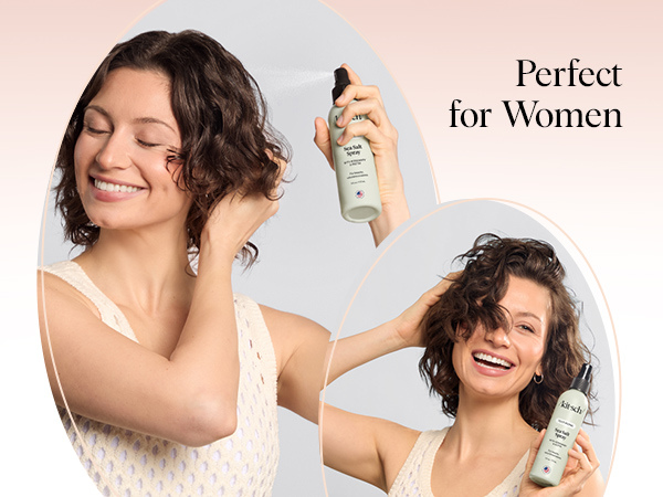 Kitsch Sea Salt Spray for Men and Women | Hair Spray with Rosemary, Biotin, Magnesium &ndash; Hair Texturizer for Natural Curls and Beach Waves | Ideal Gifts for Women, 177 mL