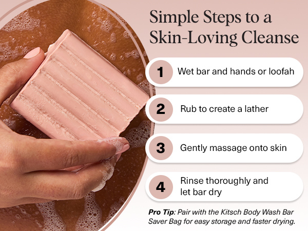 Kitsch Cleansing Tart Cherry Soap Bar with Refreshing Scent - Eco-Friendly Body Wash Women Love - Cherry Solid Bar Soap for Daily Use - Silicone, Sulfate and Paraben Free, Made in USA - 114g