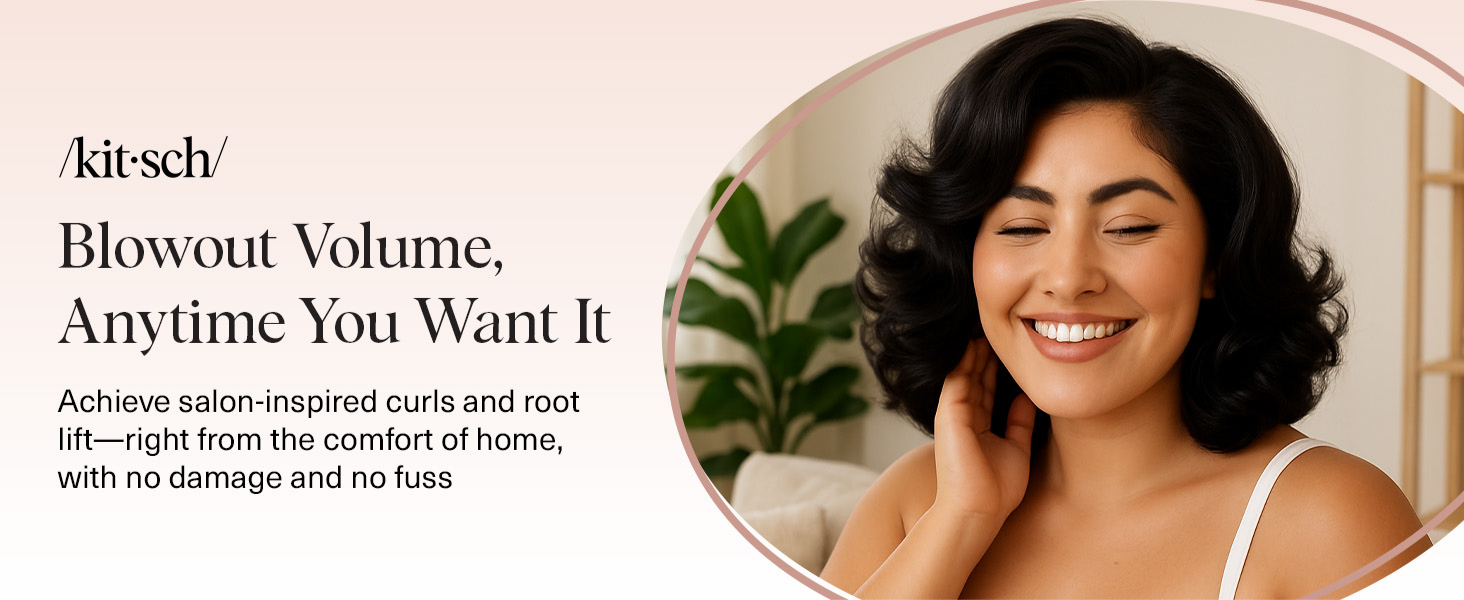 Kitsch Ceramic Hair Rollers for Women &ndash; Self Grip Hair Curlers for Heatless Curl Overnight, Long Lasting Frizz-Free Curls Volumizing Large Rollers for All Hair Types - Black, 8 count (Pack of 1)