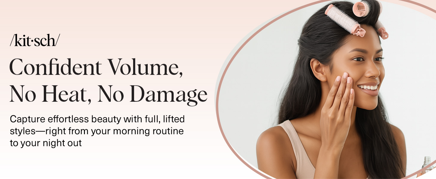 Kitsch Volumizing Hair Clips for Women - Hair Rollers for Volume & Curls - Volumizing Hair Products, Hair Roller Clips for Effortless Curls That Last - 2pc, Terracotta