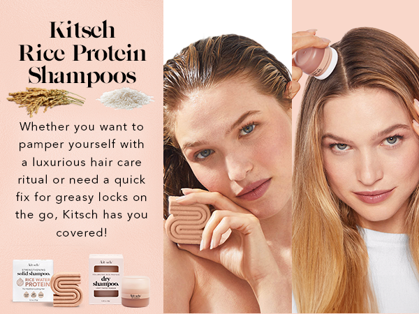 Kitsch Volumizing Rice Protein Dry Shampoo Powder Puff - Invisible, 8g | Absorbs Oil, Non-Greasy, Great For Light-to-Medium Color Hair – Travel Size Dry Hair Shampoo for Women & Men, No White Cast