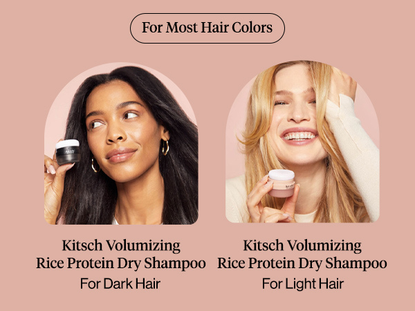 Kitsch Volumizing Rice Protein Dry Shampoo For Women Powder Puff - Dark, 8g | Absorbs Oil, Non-Greasy, Great For Dark Hair – Unscented – Travel Size Dry Hair Shampoo for Women & Men, No White Cast