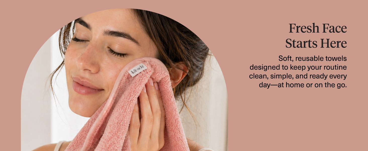 Kitsch Microfiber Face Towels 3pc Set | Clean Towels for Face - Terracotta, Reusable Microfiber Face Cloth for Daily Use, Facial Towel, Gentle Cleanse Face Wipes Alternative, Absorbent Quick Dry Cloths
