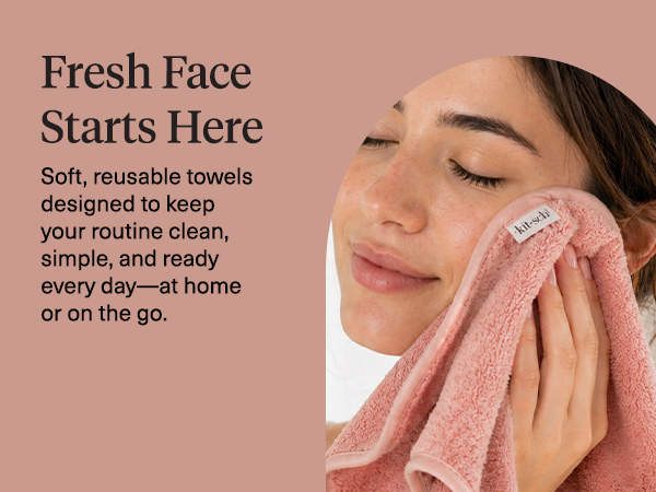 Kitsch Microfiber Face Towels 3pc Set | Clean Towels for Face - Terracotta, Reusable Microfiber Face Cloth for Daily Use, Facial Towel, Gentle Cleanse Face Wipes Alternative, Absorbent Quick Dry Cloths