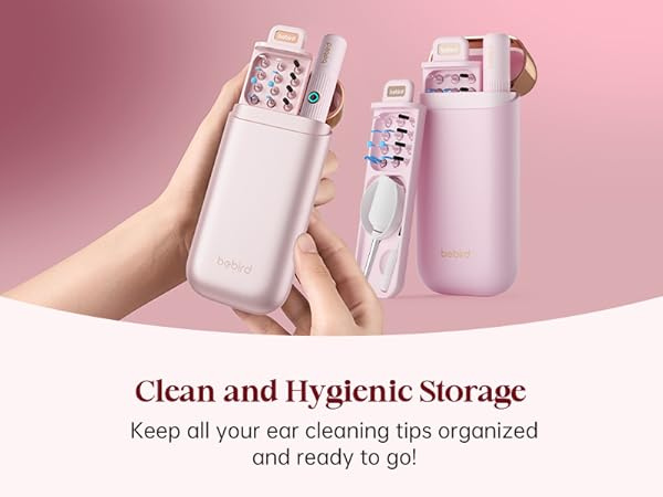 Bebird EarSight Plus Pink Ear Wax Removal Tool Camera, Ear Cleaning Kit with Flexible Visual Ear Camera Otoscope, Portable Wireless Painless Ear Cleaner with Earwax Remover Tweezers for Adults, Kids, Pets