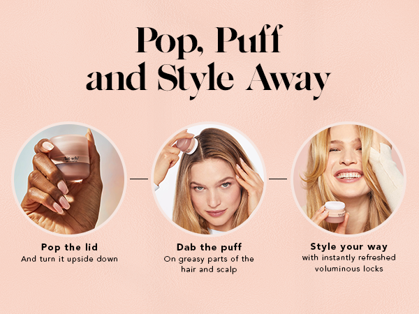 Kitsch Volumizing Rice Protein Dry Shampoo Powder Puff - Invisible, 8g | Absorbs Oil, Non-Greasy, Great For Light-to-Medium Color Hair – Travel Size Dry Hair Shampoo for Women & Men, No White Cast