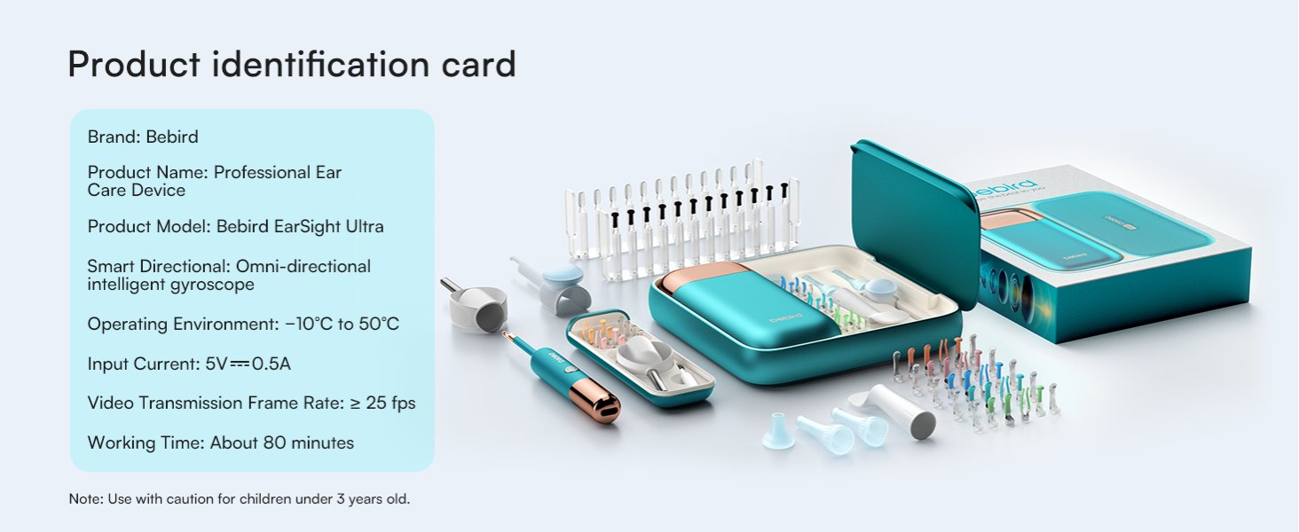 Bebird Earsight Ultra Ear Wax Removal Tool Camera, Ear Cleaner with Flexible Ear Camera Otoscope, Painless Visual Ear Pick Tweezers, Visual Scope Earwax Cleaning Dropper, Ear Cleaning Kit for Family