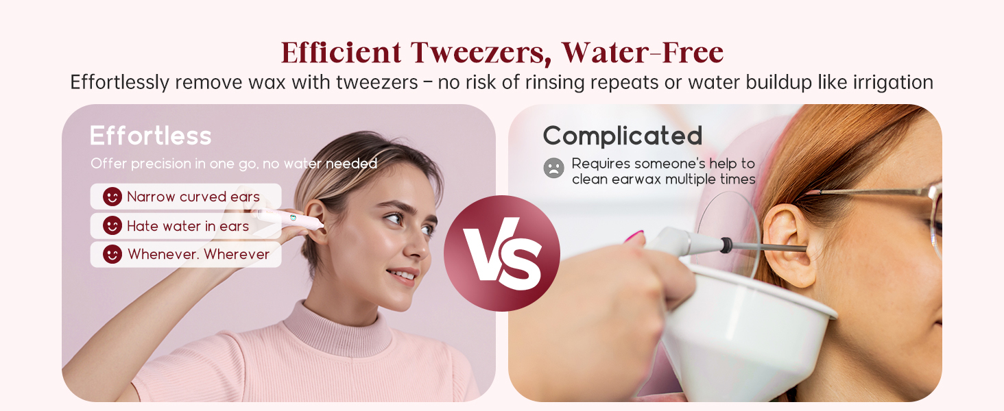 Bebird EarSight Plus Pink Ear Wax Removal Tool Camera, Ear Cleaning Kit with Flexible Visual Ear Camera Otoscope, Portable Wireless Painless Ear Cleaner with Earwax Remover Tweezers for Adults, Kids, Pets